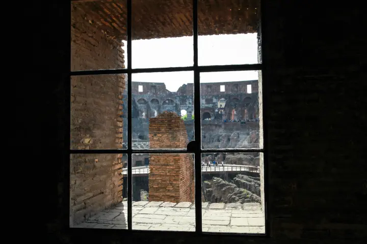 a window in a brick building