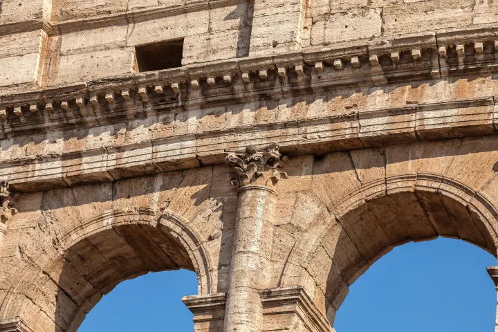 a view of a stone building