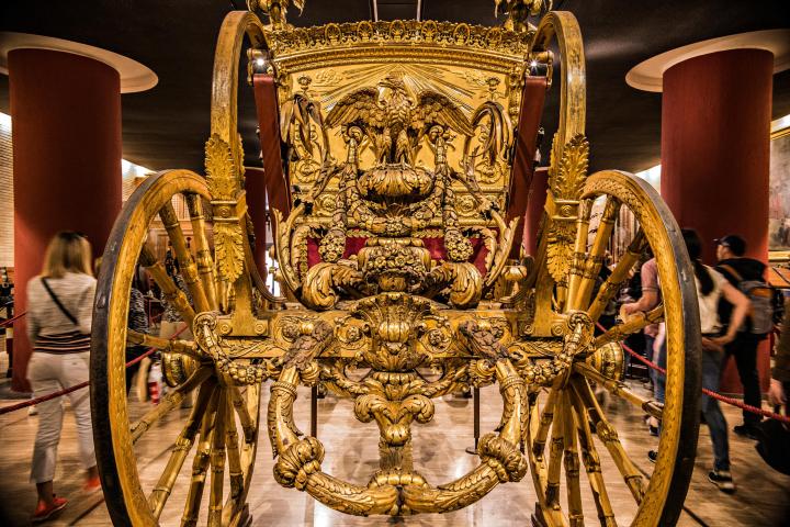 a bicycle with a basket on a table