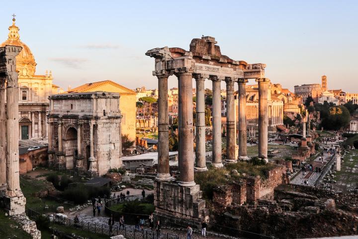 a castle on top of Roman Forum