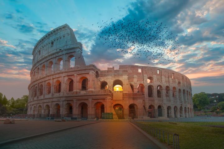 a castle on top of Colosseum