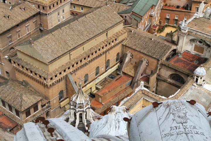 a piece of cake sitting on top of a building