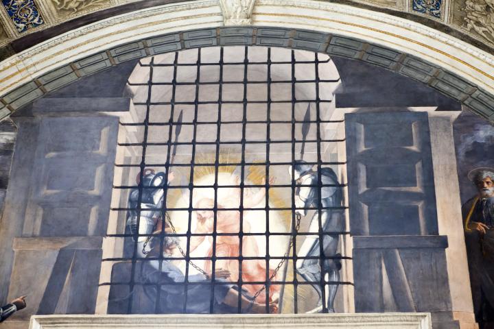 a large stone building with many windows