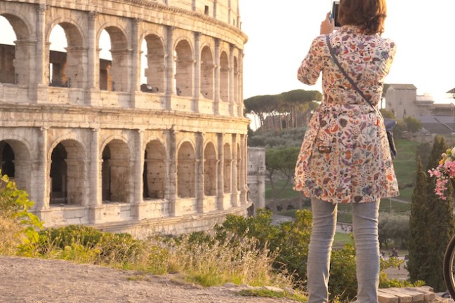 a person standing in front of a building