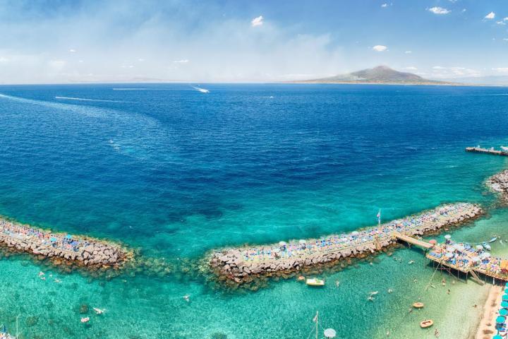 an island in the middle of a body of water