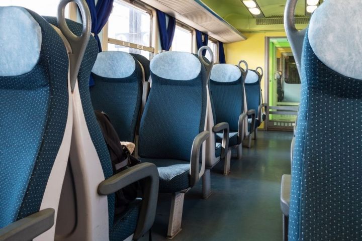 a person in a blue chair