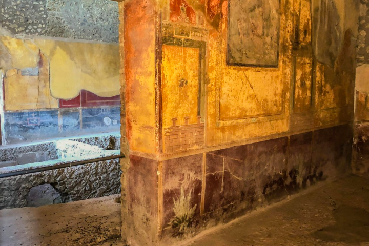 a painting in a dirty area